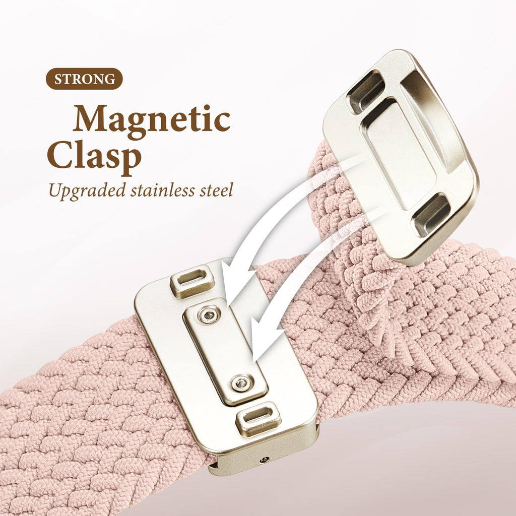 Braided Stretchy Bands with Magnetic Clasp Compatible for Apple Watch Band 38mm 40mm 41mm 42mm 44mm 45mm 46mm 49mm Women Men, Nylon Sport Solo Loop for iWatch Series 11 10 9 8 7 6 5 4 3 Ultra 3 2 1 SE