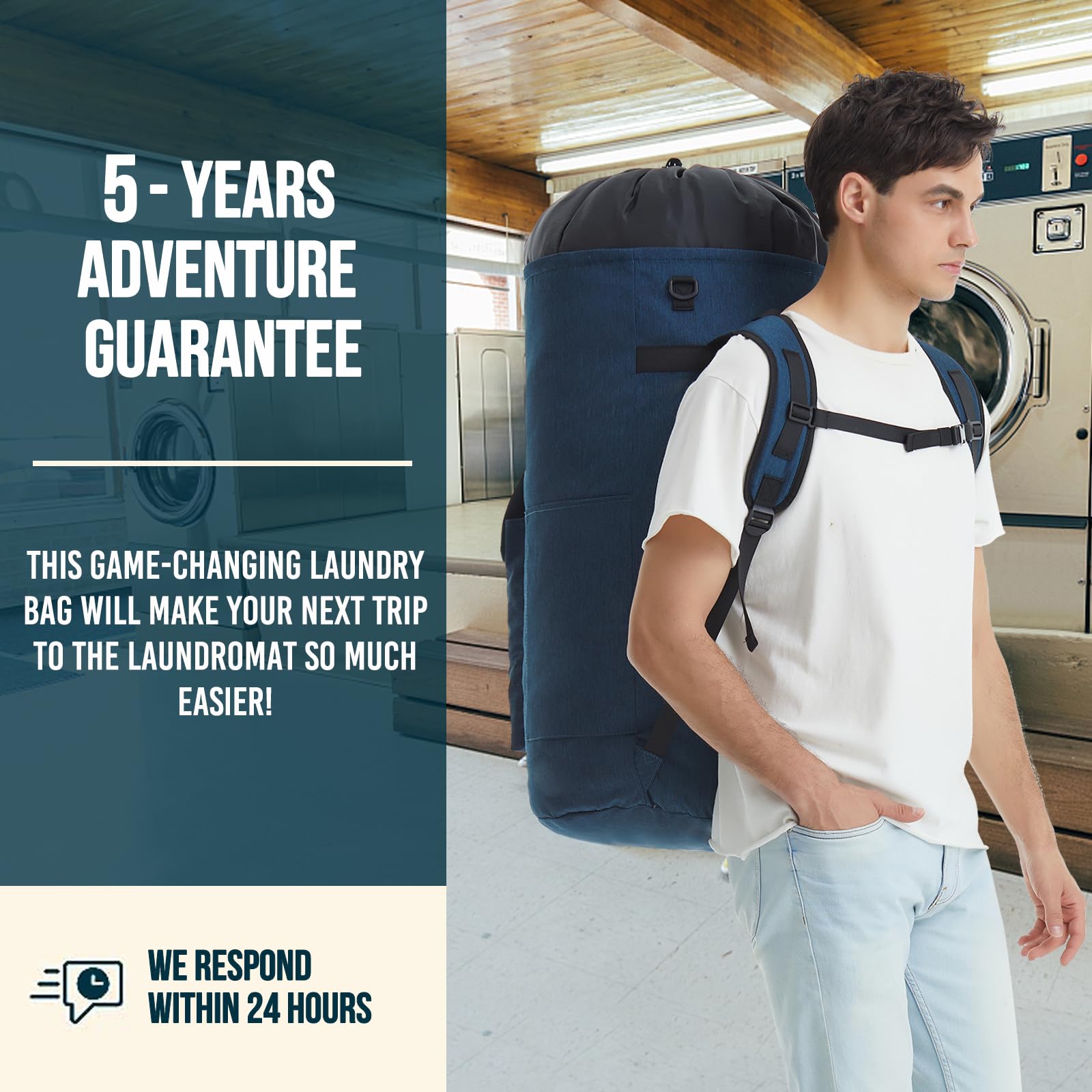 Laundry Bag Extra Large 115L, Laundry Backpack Bag, Laundry Bags Extra Large Heavy Duty, Laundry Bag with Straps, Clothes Hamper Bags with 4 Pockets, College Laundromat Backpack for Dorm Room