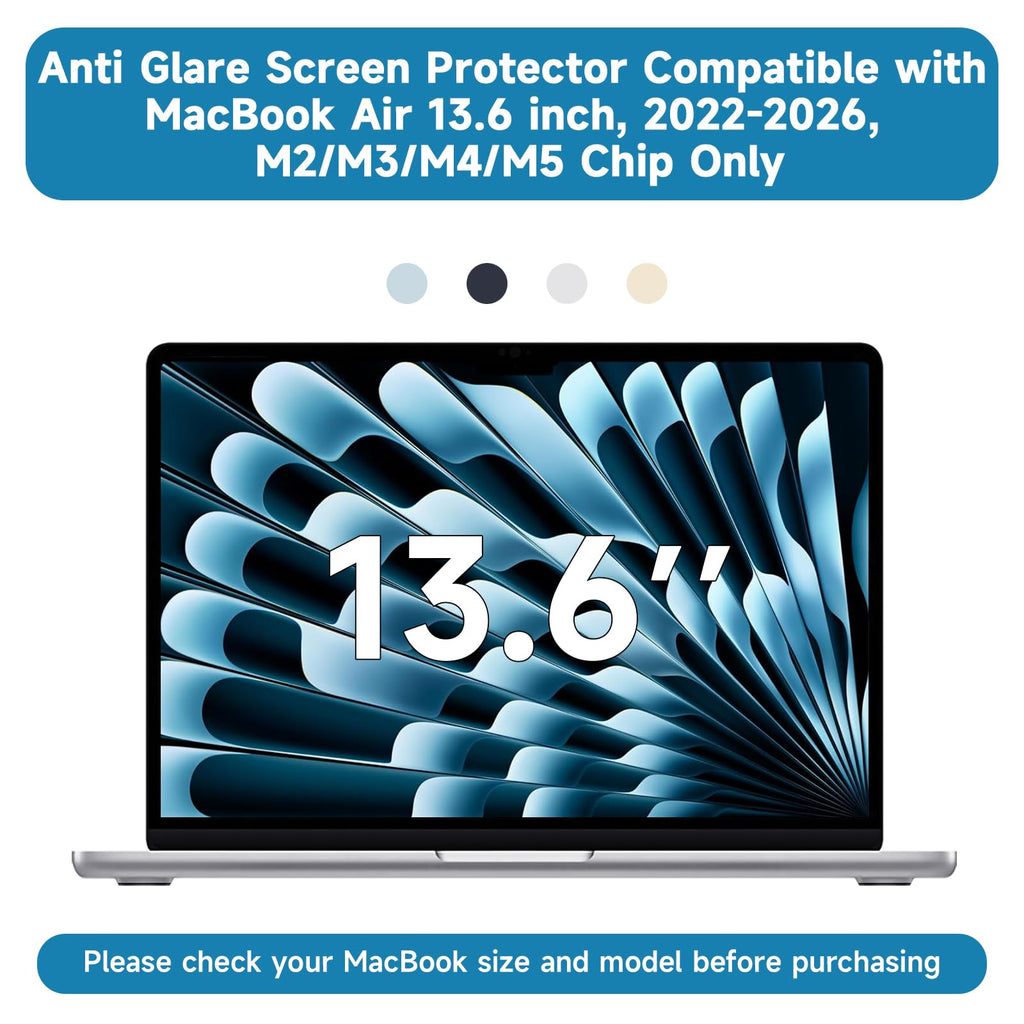 Paquete de 2 protectores de pantalla compatibles con MacBook Pro de 13 pulgadas (2016-2022 / M1, M2) y MacBook Air de 13 pulgadas (2018-2021 / M1), protector de pantalla antirreflejos, protector de