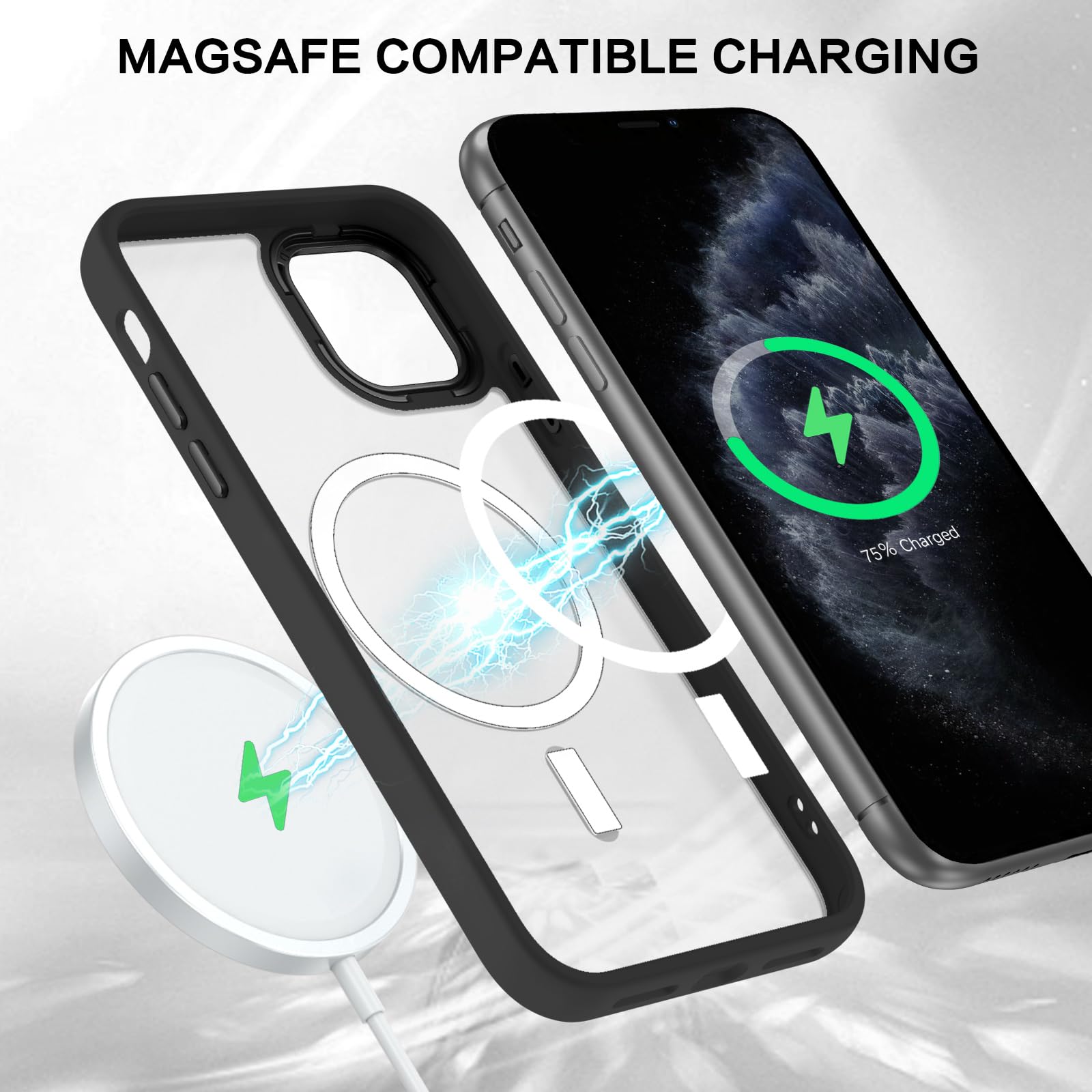 BENTOBEN for iPhone 11 Pro Case 2019 [Compatible with Magsafe] Translucent Matte Magnetic Phone Case iPhone 11 Pro 5.8" Slim Thin Shockproof Bumper Women Men Protective Cases Cover, Black