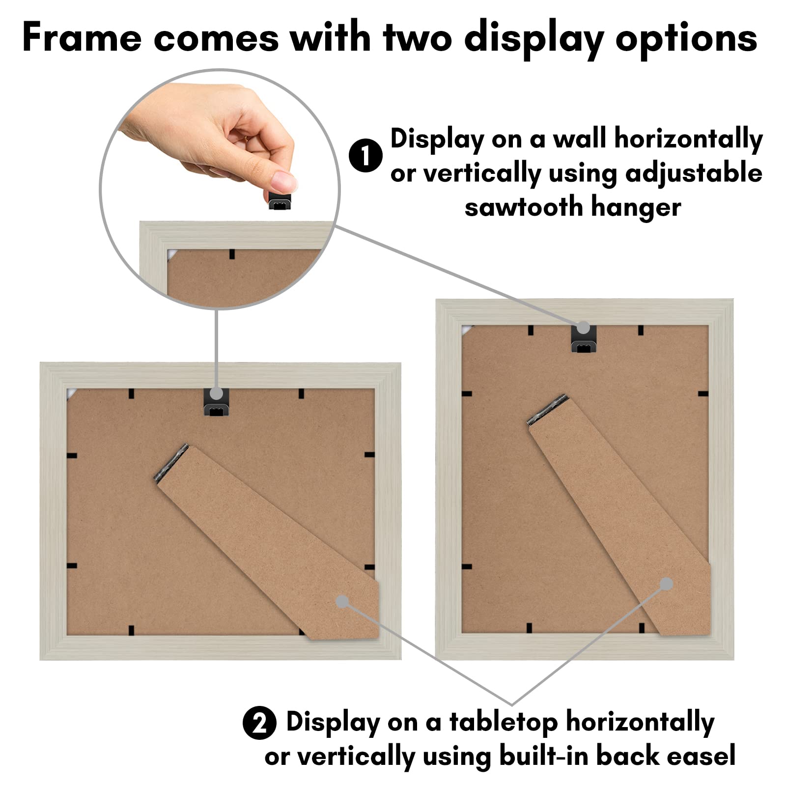 Americanflat 4x6 Double Picture Frame with Shatter-Resistant Glass - Fits Two 4x6 Photos or use as One 6x14 Frame - Signature Collection - Collage Frames for Tabletop and Wall Display - Black