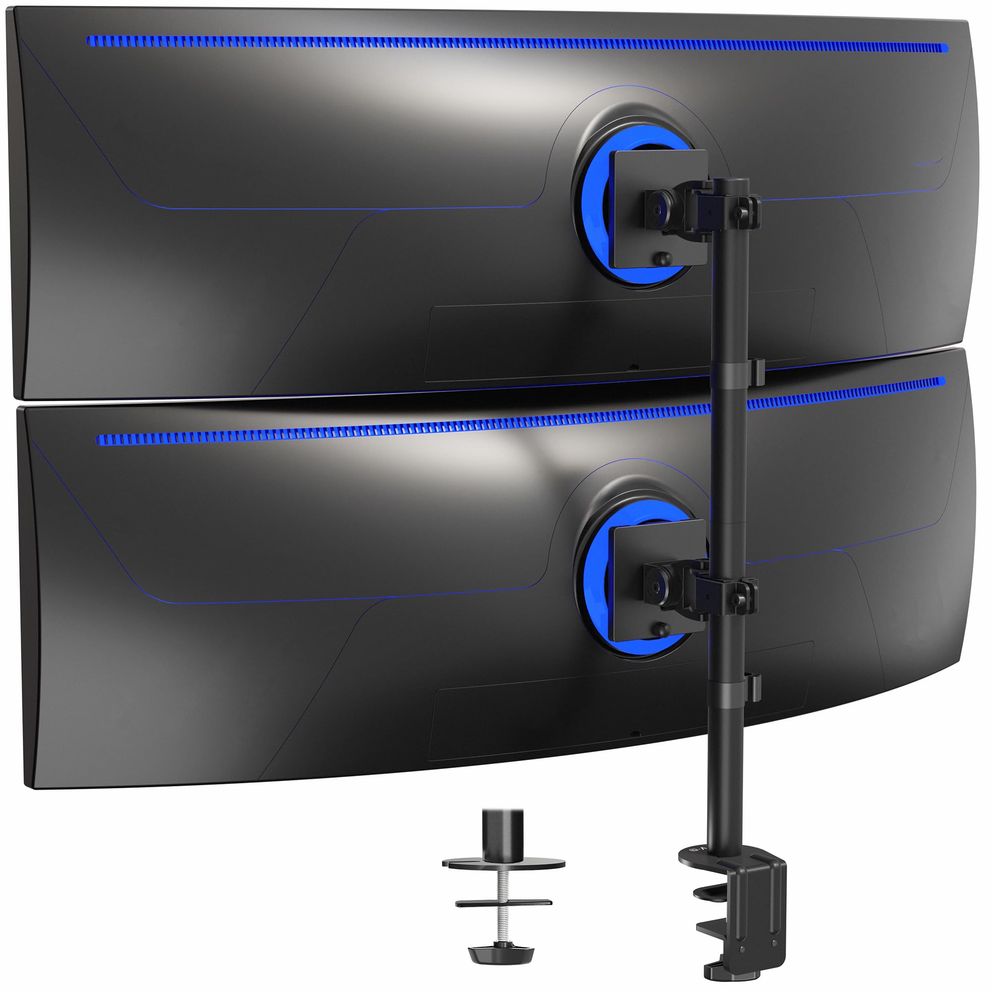 VIVO Dual Monitor Desk Mount Stand with Height Adjustment and VESA Plates for 2 LCD Ultrawide Screens up to 34 inches, Stacked Array, STAND-V002R