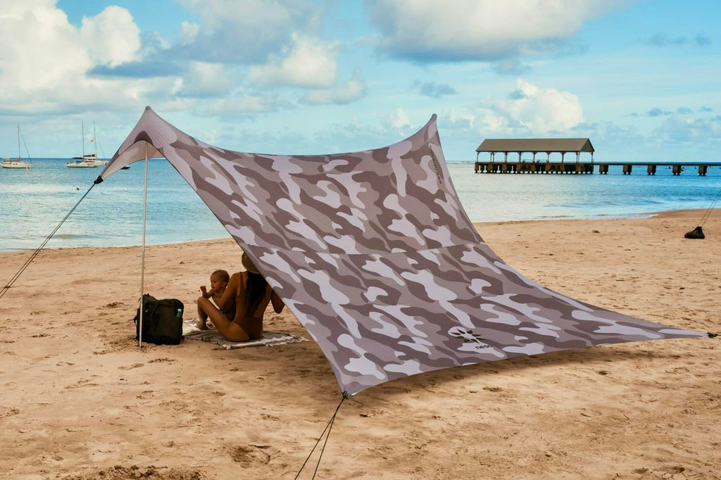Neso Grande Portable Beach Tent Sun Shelter - Lightweight Beach Shade Canopy - Easy Setup for Family Outings - Patented Reinforced Corners - UPF 50+ Sun Protection - 7ft Tall, 9 x 9ft