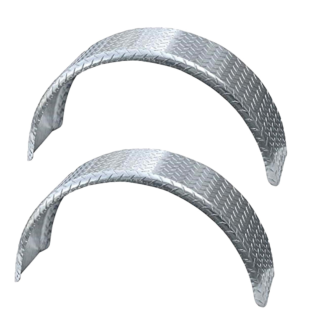 Tie Down Trailer Fenders Single Axle – Diamond Plated, Made in USA – Aluminum Trailer Fender – for 13-16" Wheels – 31.48" L x 8" W x 13.12" H (1 Fender)