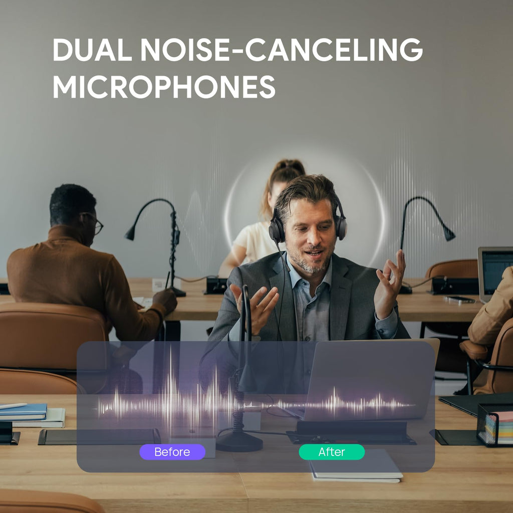 Yealink USB Wired Mono Headset,UH37 Computer Headset with Noise Cancelling Microphone,USB-A/C Call Center Headset for Teams,Zoom,Computer PC Laptop