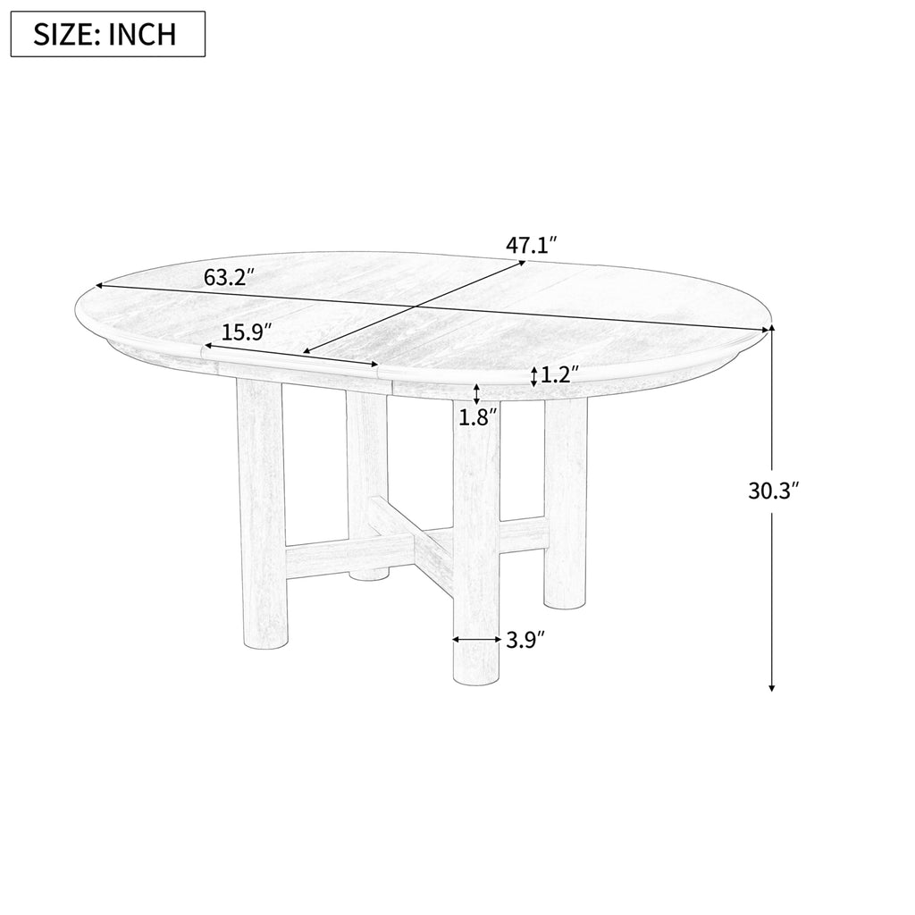 LUMISOL Round Dining Table for 4-6 People, 41"-57" Extendable Kitchen Table with 16" Removable Leaf for Small Places, Kitchen, Dining Room, Espresso