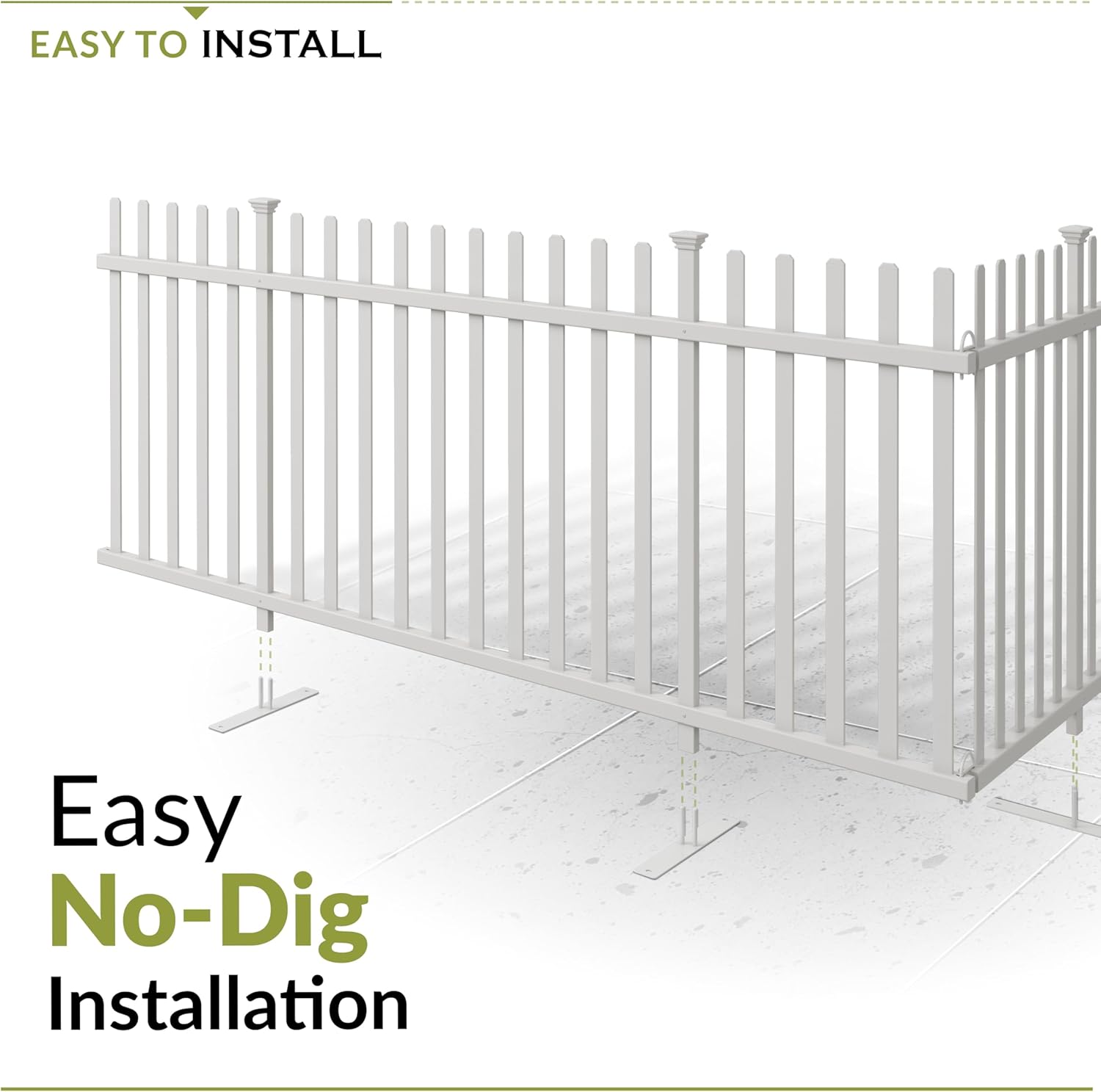 3.5ft H x 7.6ft W (1 Panel) Freestanding Zippity Lightweight Portable Fence Kit, White Vinyl Picket Panel, Portable Outdoor & Indoor Barrier for Temporary Events, Easy Install for Backyard ZP19026