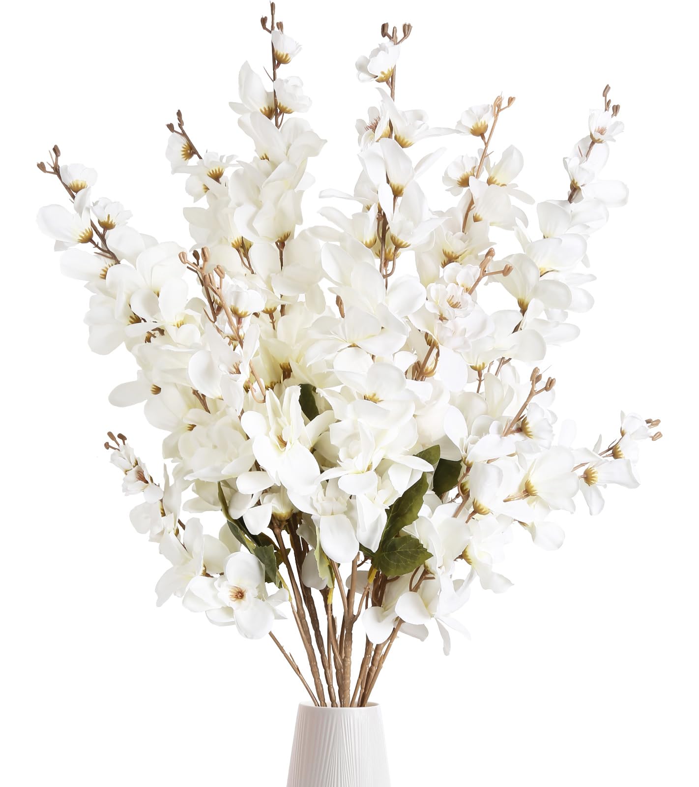 6PCS Blue Delphinium Artificial Flower Lifelike Silk Larkspur Flowers Plant 35.43" Long Stem Blossoms Fake Flowers for Tall Vase Floral Arrangements Home Table Wedding Decor(Blue)