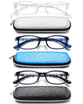 EYEURL Reading Glasses for Women Men Blue Light Blocking, 0.00 Anti Eye Strain Computer Readers, TR90 Ultra Lightweight Rectangle Frame Eyeglasses