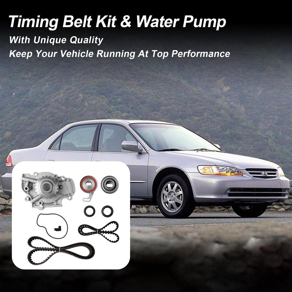 Engine Timing Belt Kit with Water Pump | Compatible With 1987-2001 Toyota Camry Celica RAV4 MR2 Solara 2.0L 2.2L 3SFE 5SFE L4 DOHC 16V | Replaces# TBK138, TCKWP199
