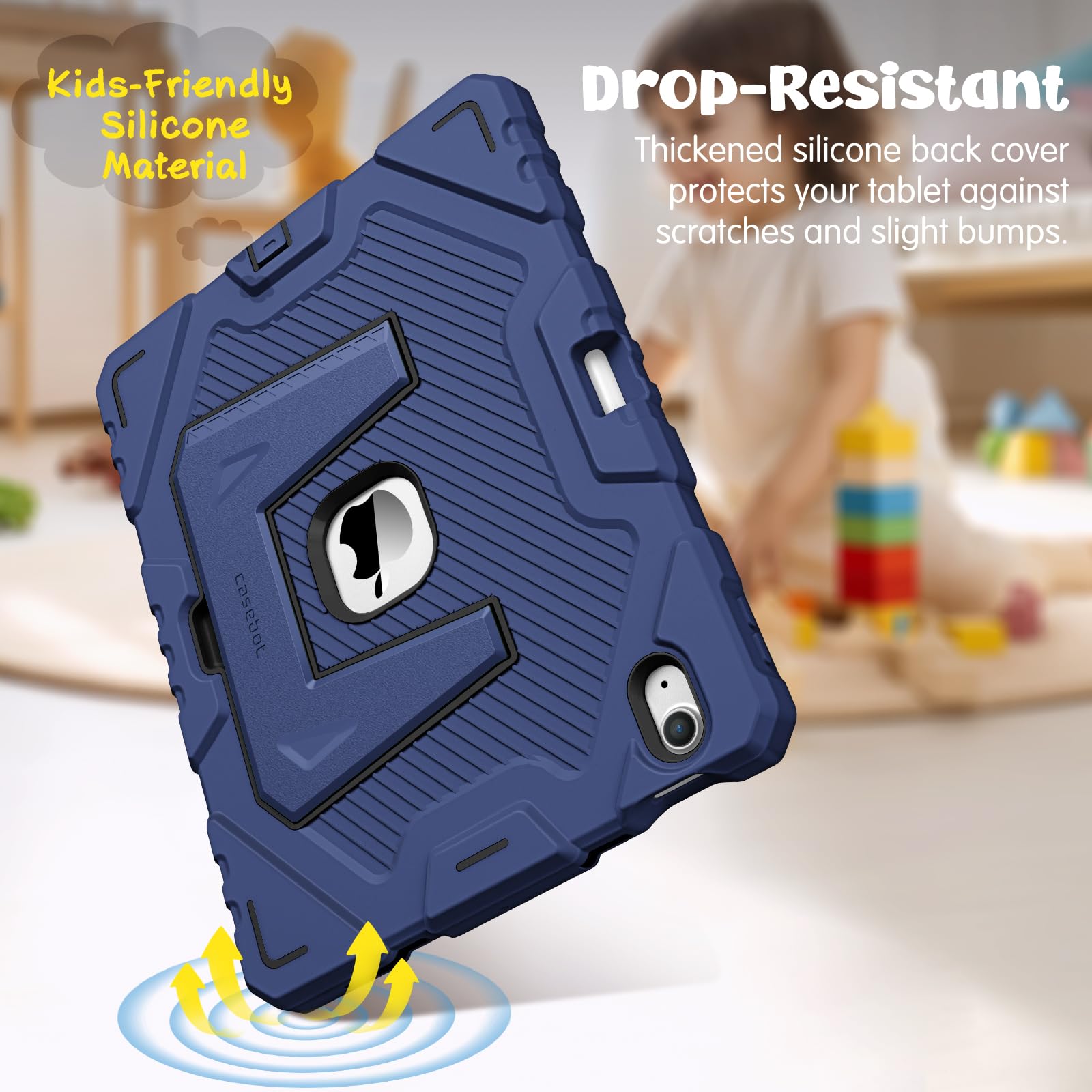 Fintie Case for iPad Air 11-inch M4/M3/M2 (2026/2025/2024), iPad Air 5th / 4th Generation (2022/2020) 10.9 Inch, Fully-Body Rugged Heavy Duty Shockproof Case with Kickstand for Kids, Black
