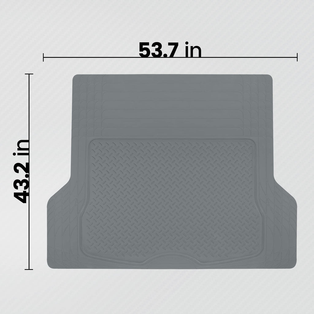 Motor Trend FlexTough™ Heavy Duty Rubber Black Car Floor Mats All Weather & Jumbo SUV Cargo Liner Full Set - Universal Trim to Fit Automotive Floor Mats & Trunk Mats for Cars Interior Accessories