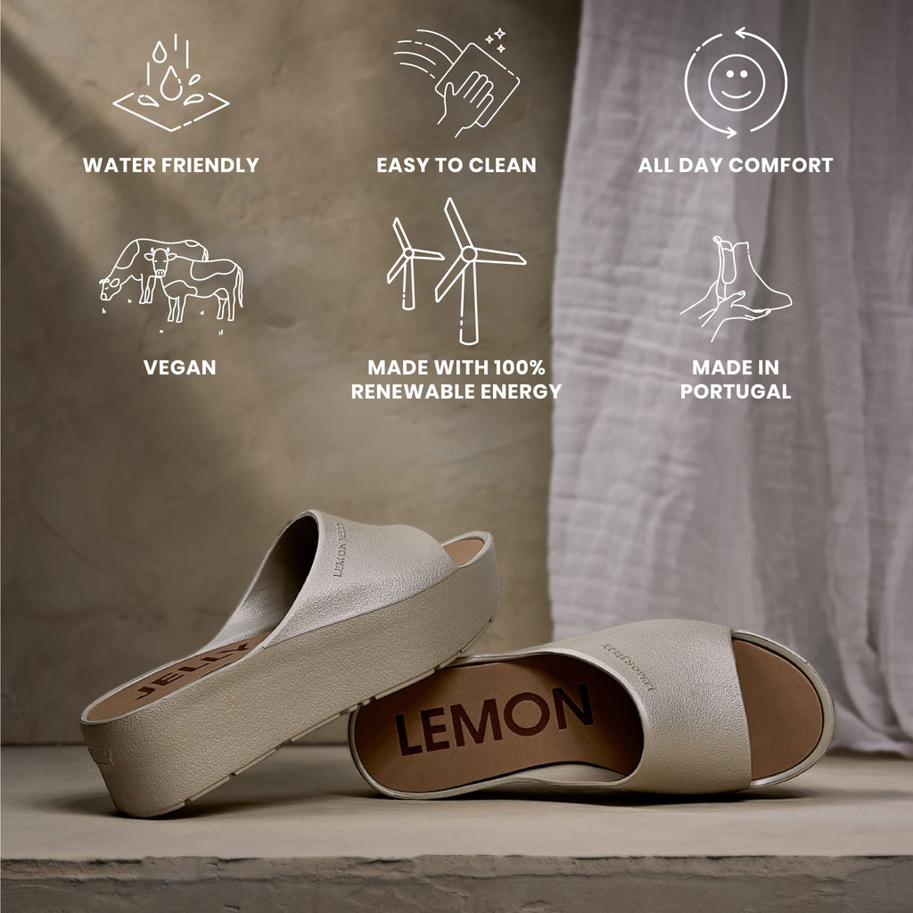 Lemon Jelly Women's Sunny Platform Sandals - Cute Water-Friendly Comfort Wedges for the Beach or Casual Wear - Super Lightweight Slip-On Flip Flops for Ladies