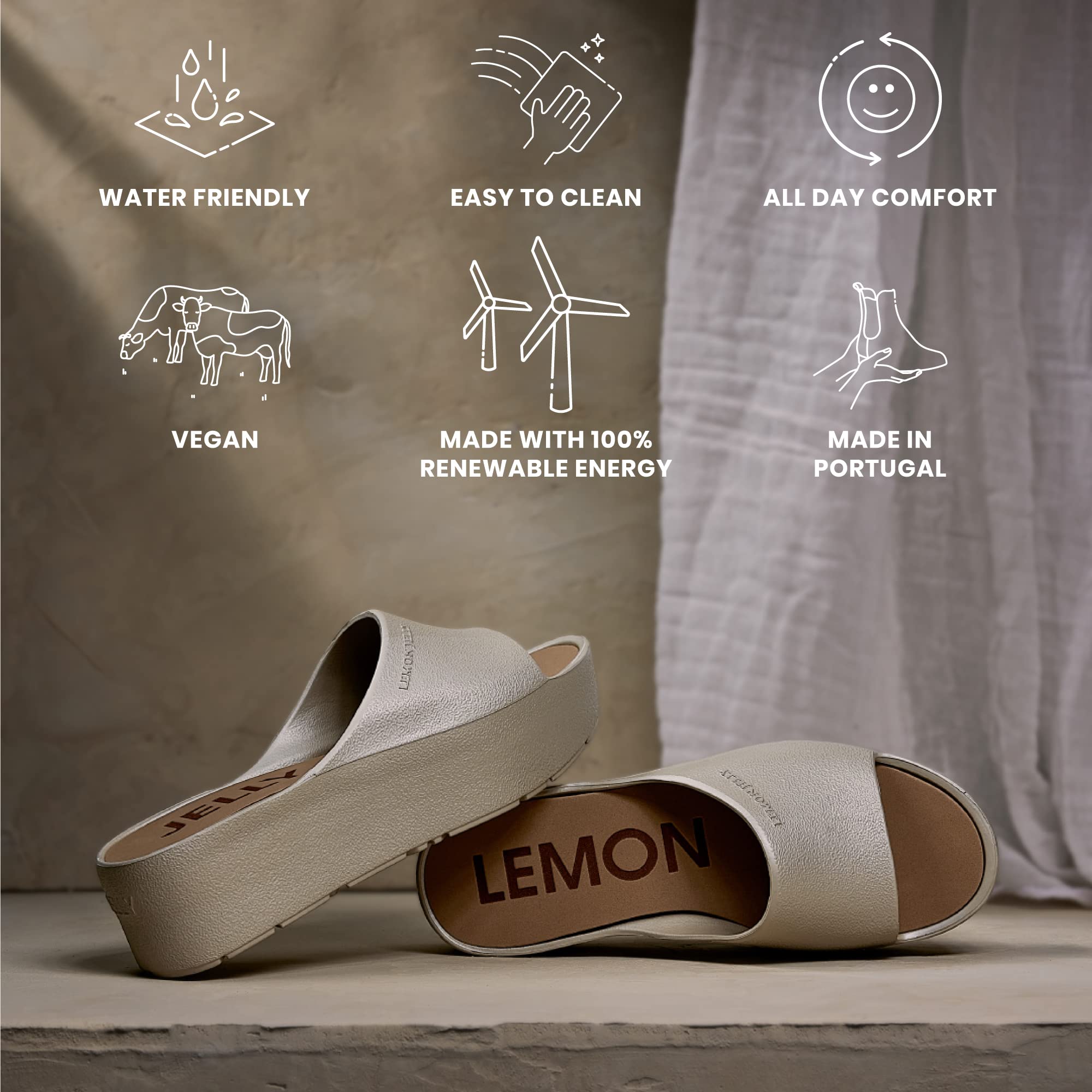 Lemon Jelly Women's Sunny Platform Sandals - Cute Water-Friendly Comfort Wedges for the Beach or Casual Wear - Super Lightweight Slip-On Flip Flops for Ladies