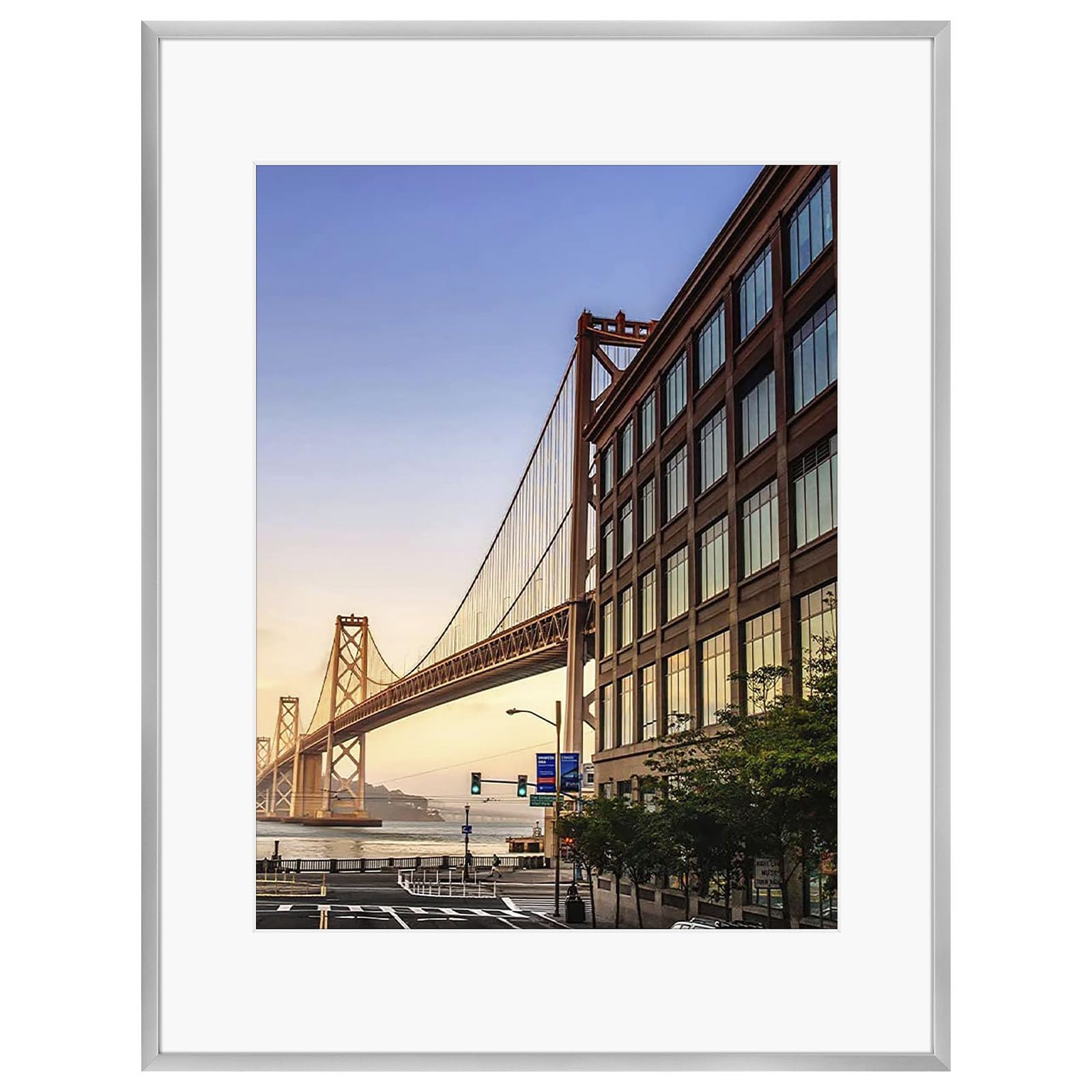 Frametory, 6x8 Aluminum Picture Frame - 6 x 8 Black Frame with Removable Mat for 5 x 7 Photo - 6 by 8 Durable Metal Frame with Real Glass - Sawtooth Hanger for Easy Wall Display - 1 Pack