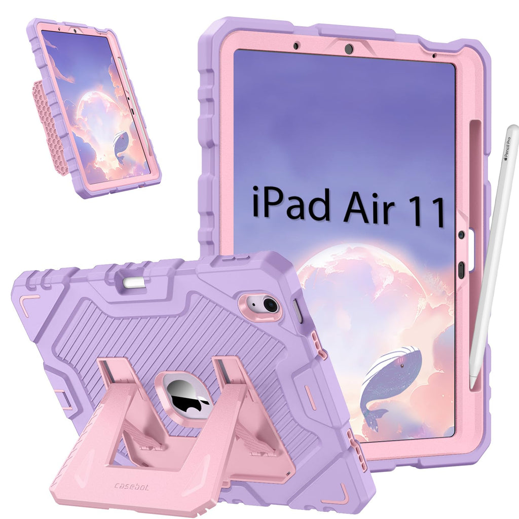 Fintie Case for iPad Air 11-inch M4/M3/M2 (2026/2025/2024), iPad Air 5th / 4th Generation (2022/2020) 10.9 Inch, Fully-Body Rugged Heavy Duty Shockproof Case with Kickstand for Kids, Black
