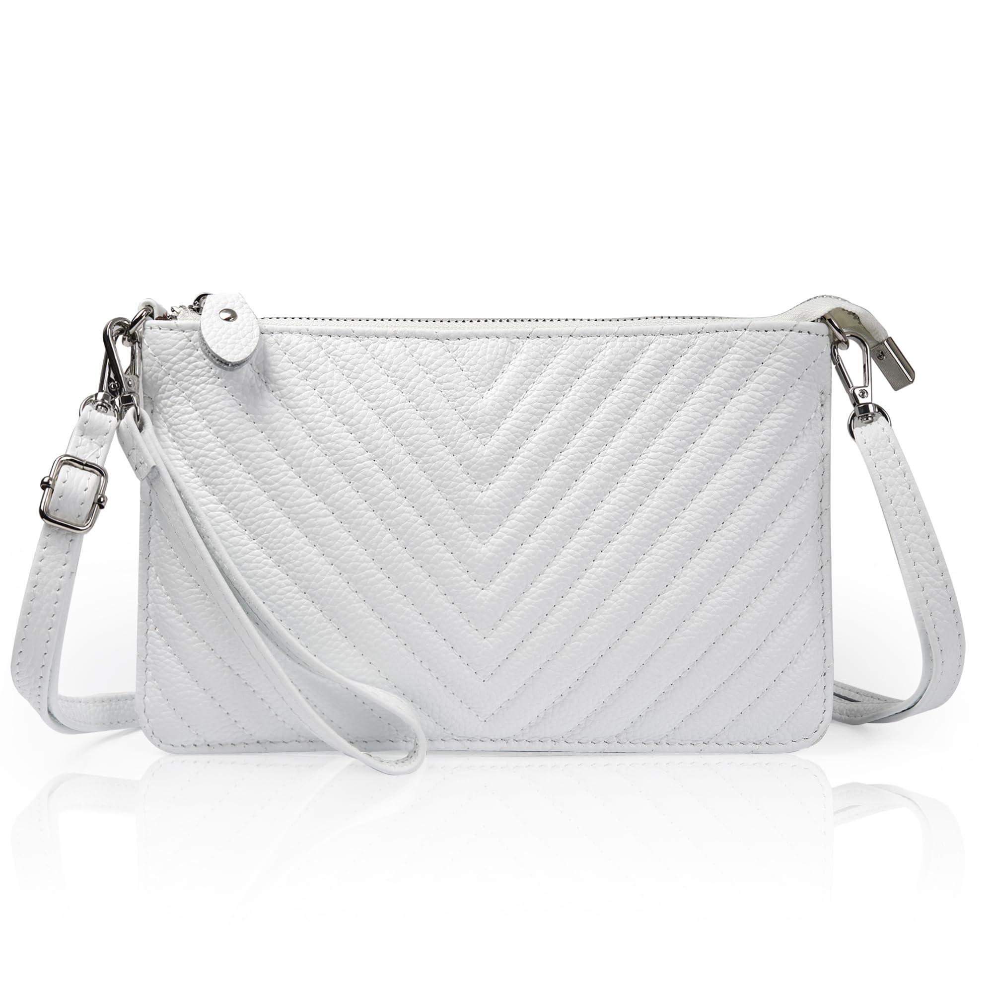 befen Genuine Leather Wristlet Clutch Wallet Purses Small Crossbody Bags for Women with RFID Blocking Card Slots