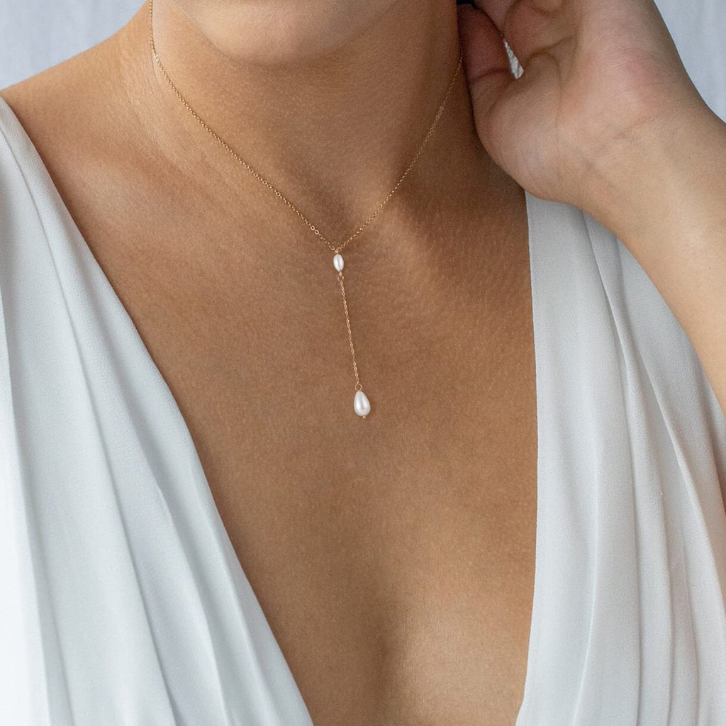Pearl Necklaces for Women,14K Real Gold Plated Dainty Cute Pearl Necklace for Women Handmade Pearl Chain Necklace Everyday Jewelry Gift