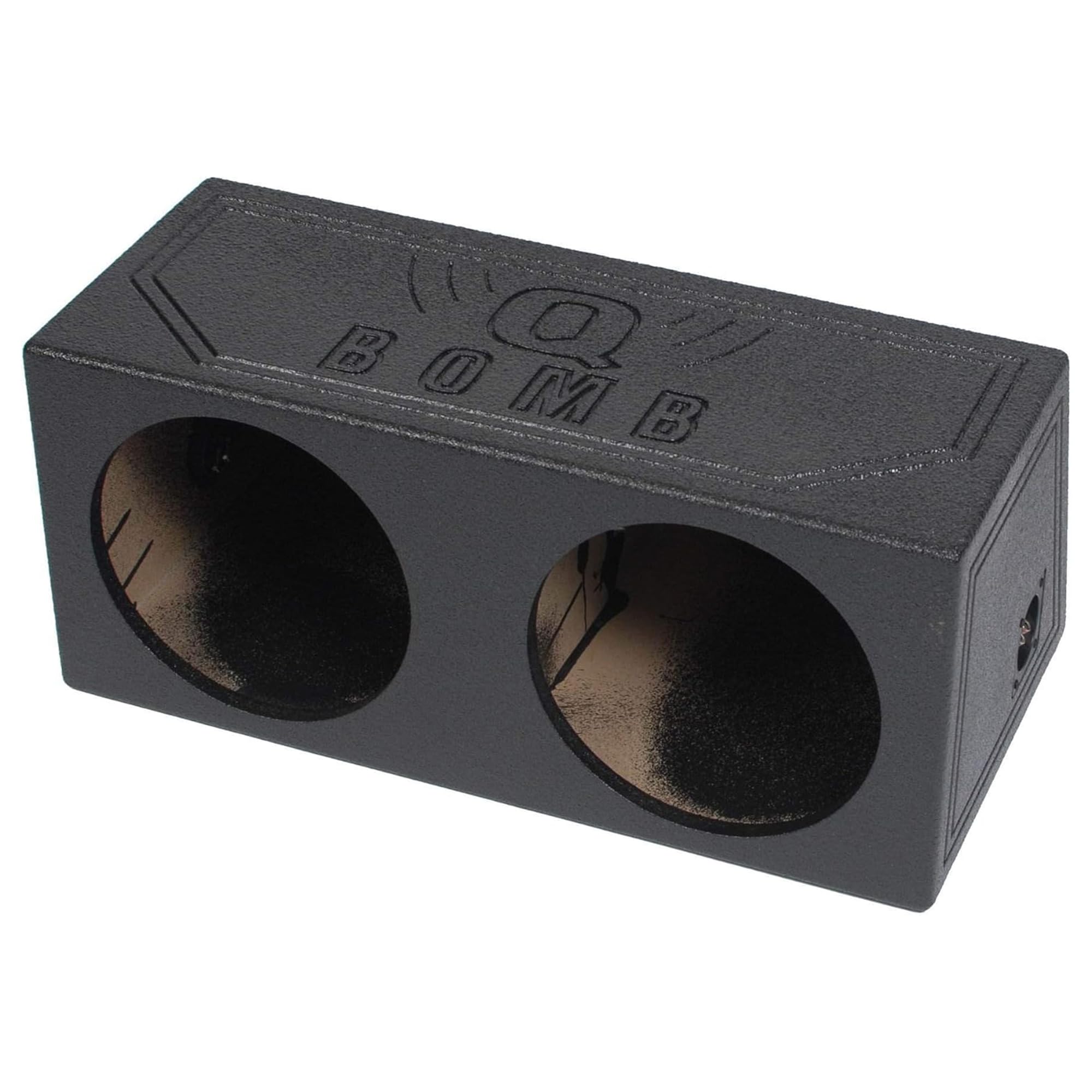 QPower 12 Inch Dual Subwoofer Box, High-Performance Vented Speaker Enclosure, Black - Car Audio and Sound System Accessories - Portable Equipment for Subwoofers