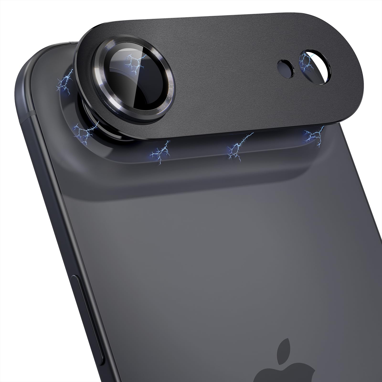 Choiche Compatible for iPhone 16 Pro/iPhone 16 Pro Max Camera Lens Protector, Bling Camera Cover with 9H Tempered Glass Lens Screen Protector Metal Ring Decoration Accessories(Black)
