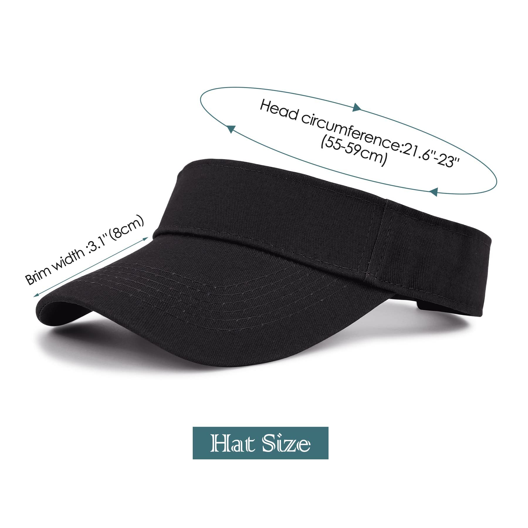Zando 3.2" Structured Brim Sun Visor Hats for Women, Quick-Dry Lightweight Sports Visor for Golf, Tennis, Pickleball