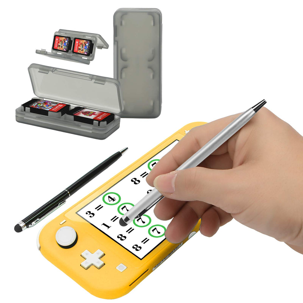 Switch Lite Accessories Bundle, Kit with Carrying Case,TPU Case Cover with Screen Protector,Charging Dock,Playstand, Game Card Case, USB Cable, Stylus,Thumb Grip Caps for Nintendo Switch Lite (Black)