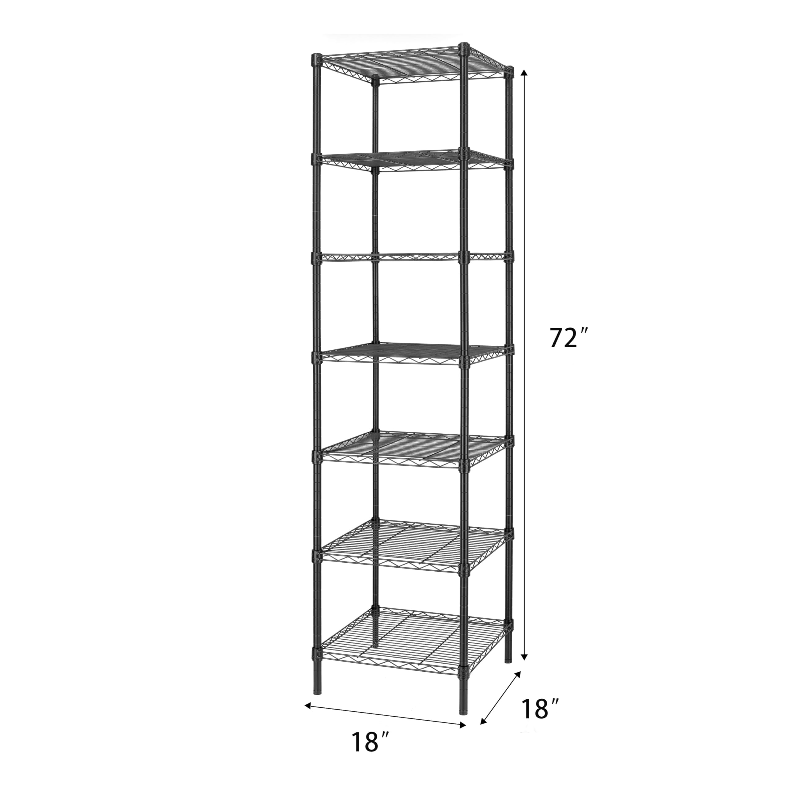 Finnhomy Heavy Duty 5 Tier Wire Shelving Unit, 18x18x59-inches 5 Shelves Storage Rack, Metal Shelving with Thicken Steel Tube, NSF Certified, Chrome
