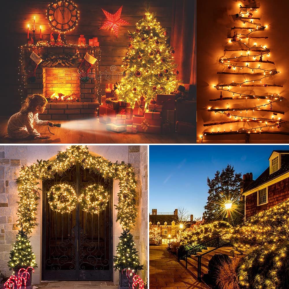 Brizled Christmas Lights, 600 Count 139.2ft Incandescent Mini Lights, Connectable 120V UL Certified for Xmas Wedding Bedroom Porch Decor, White Wire, Warm White