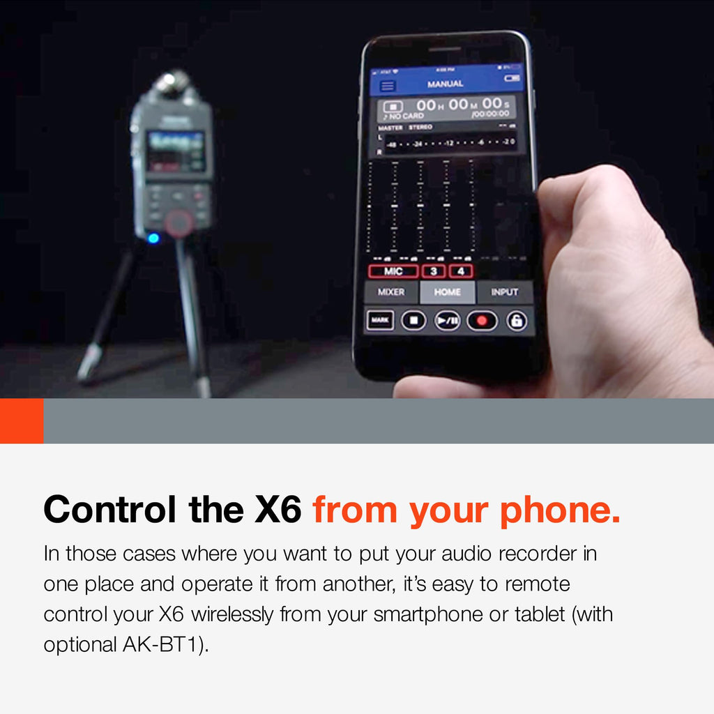 TASCAM Portacapture X6 32-bit Float Portable Audio Recorder, Field Recorder for Video, Music, Podcast, Voice, Podcasting