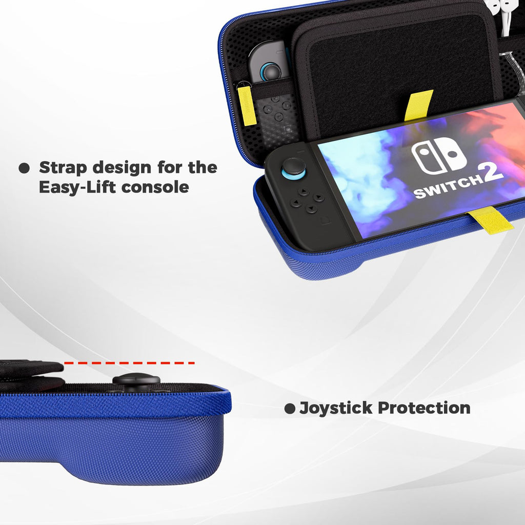 ProCase Carrying Case for Nintendo Switch 2 (2025) with 24 Game Card Slots, Hard Portable Travel Case Storage Bag Protective Pouch for 2025 Nintendo Switch 2 Console AC Adapter & Accessories -Black,L