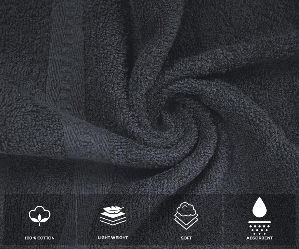 Medium Bath Towels Pack of 6 – 24x48 Inches – Soft, Quick Dry & Highly Absorbent – 100% Cotton Towels for Bathroom, Spa, Gym & Hotel – Aqua Blue