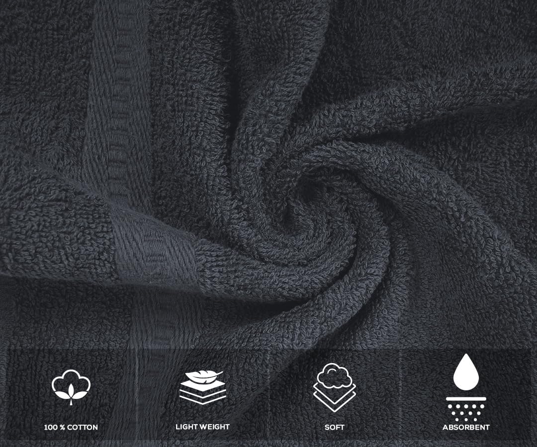 Medium Bath Towels Pack of 6 – 24x48 Inches – Soft, Quick Dry & Highly Absorbent – 100% Cotton Towels for Bathroom, Spa, Gym & Hotel – Aqua Blue