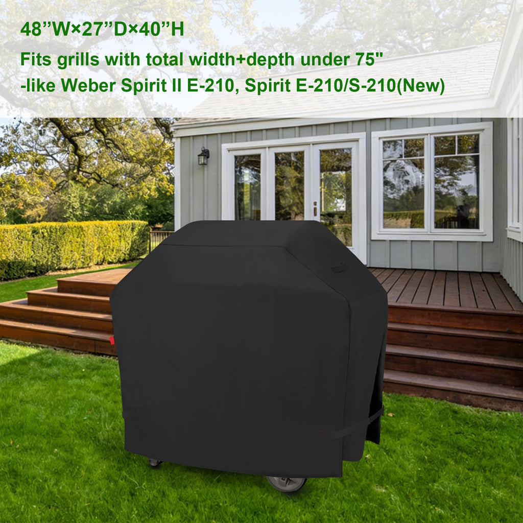 Outdoor Waterproof Small Grill Cover Fits for Weber Spirit 210 Series(E 210,S 210,E 215), Charbroil, Kenmore Grills, Heavy Duty 2 Burner BBQ Cover 30",Compared to Weber 7105