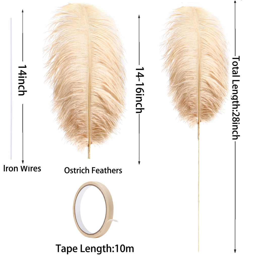 Ballinger Black Ostrich Feathers Bulk - Making Kit 12Pcs 16-18inch Large Ostrich Feathers for Floral Arrangement, Vase, Wedding Party Centerpieces and Halloween Home Decor