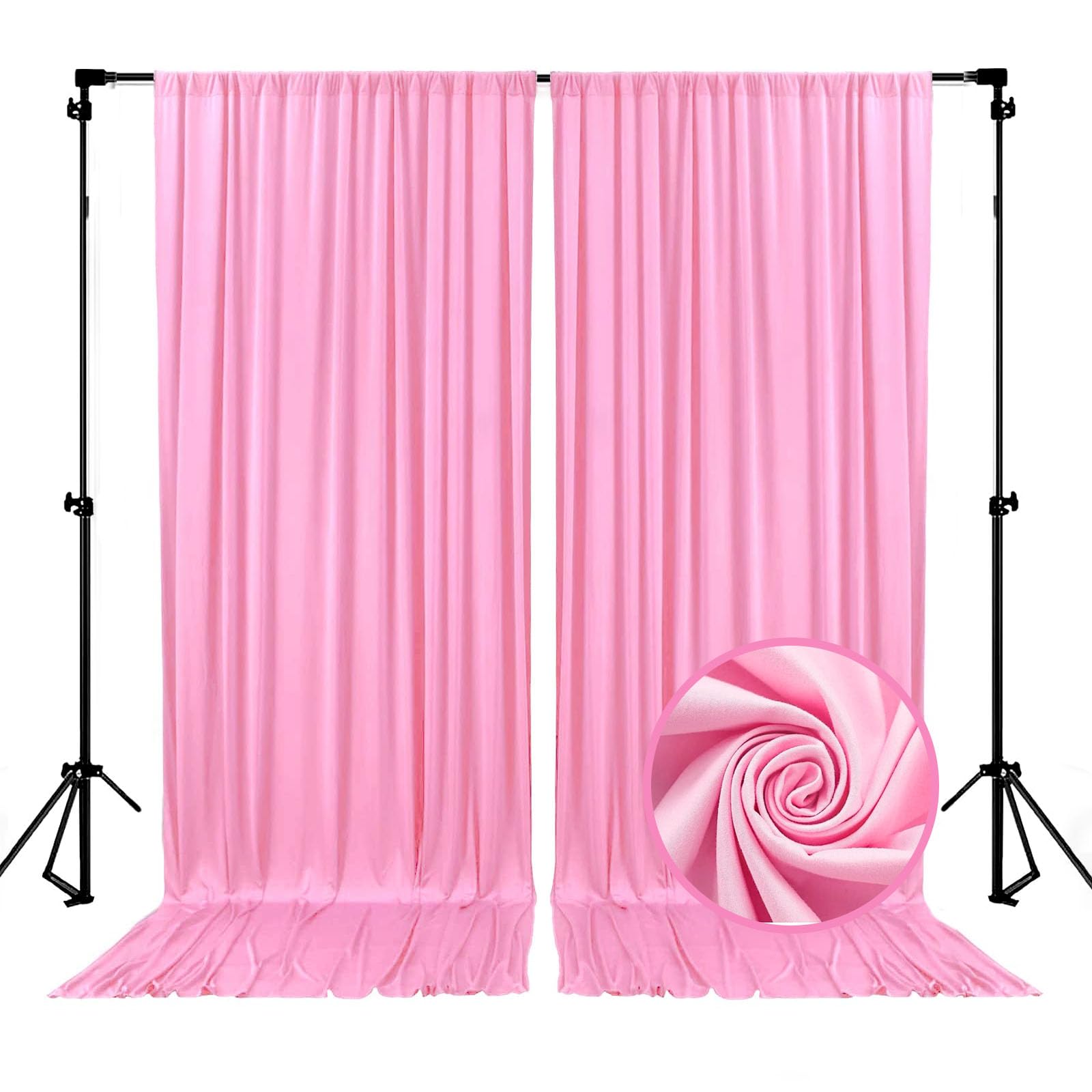 10 x 10 Feet Black A Backdrop Curtain for Partie, Background Curtains for Photoshoot, Birthday, Wedding, Halloween, Thanksgiving, Christmas, New Year Party Decorations 5Ft x 10Ft, 2 Panels