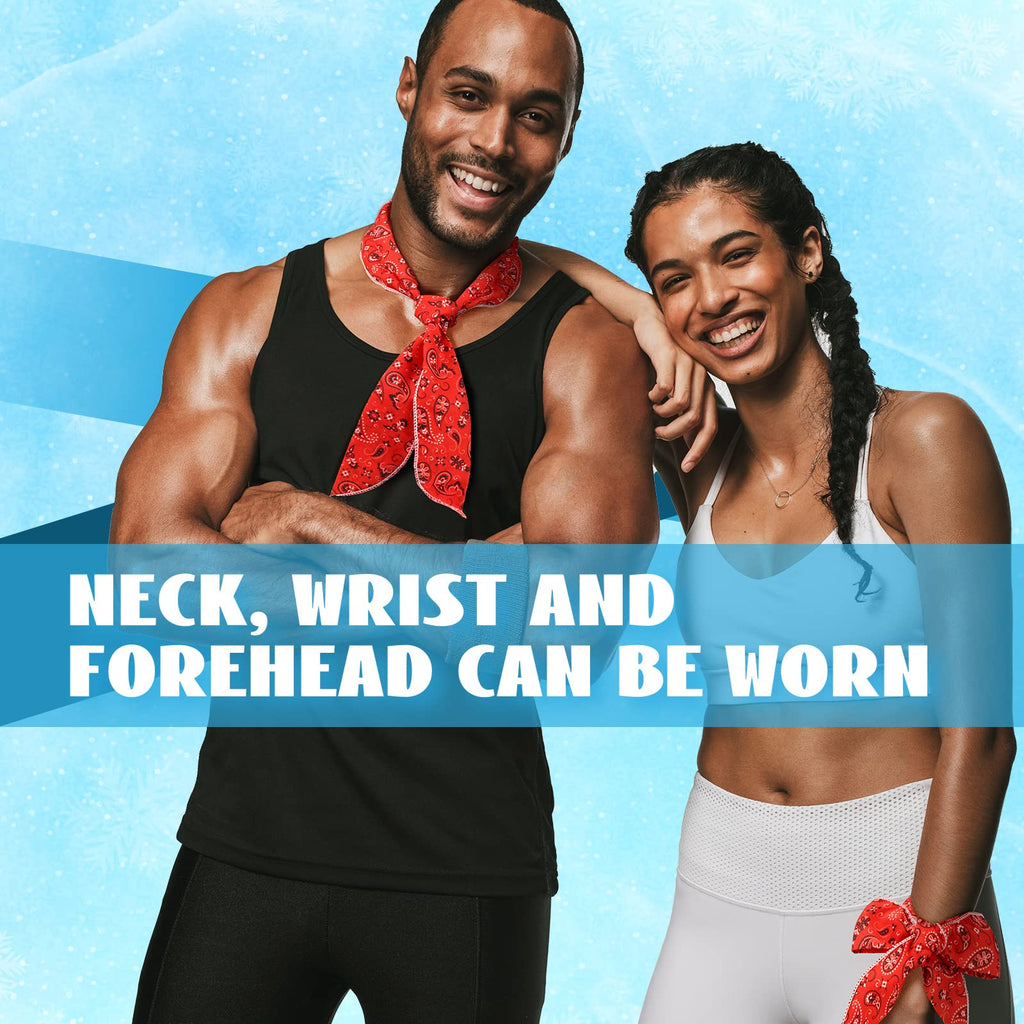 Coume 6 Pack Cooling Neck Wraps Neck Cooler Ice Bandanas Scarf for Hot Weather Summer Ultra Running Walking Riding Women Men