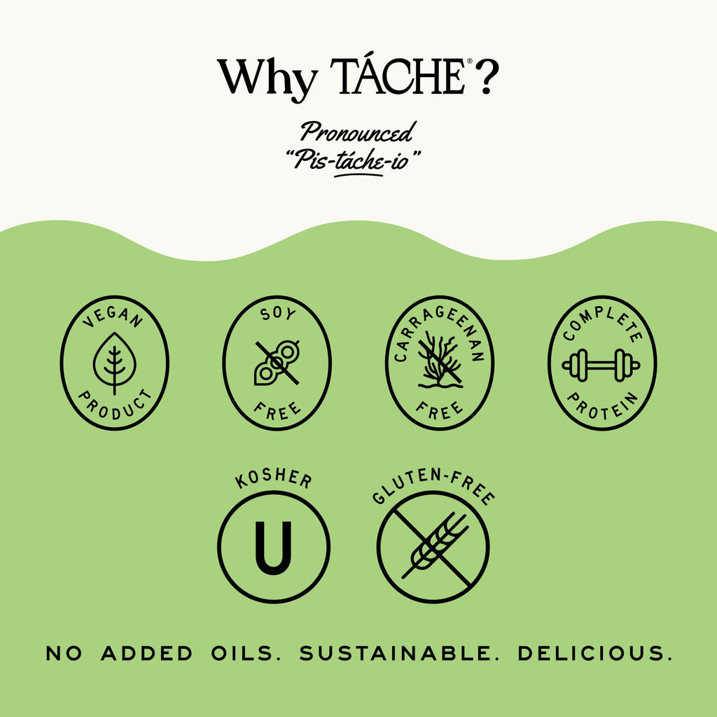 Táche Pistachio Milk, Original Vegan Barista Pistachio Creamer with No Added Oil, Frothy, Perfect Pistachio Cream for Coffee and Lattes, Plant-Based Dairy Alternative, (32oz, 6-Pack)