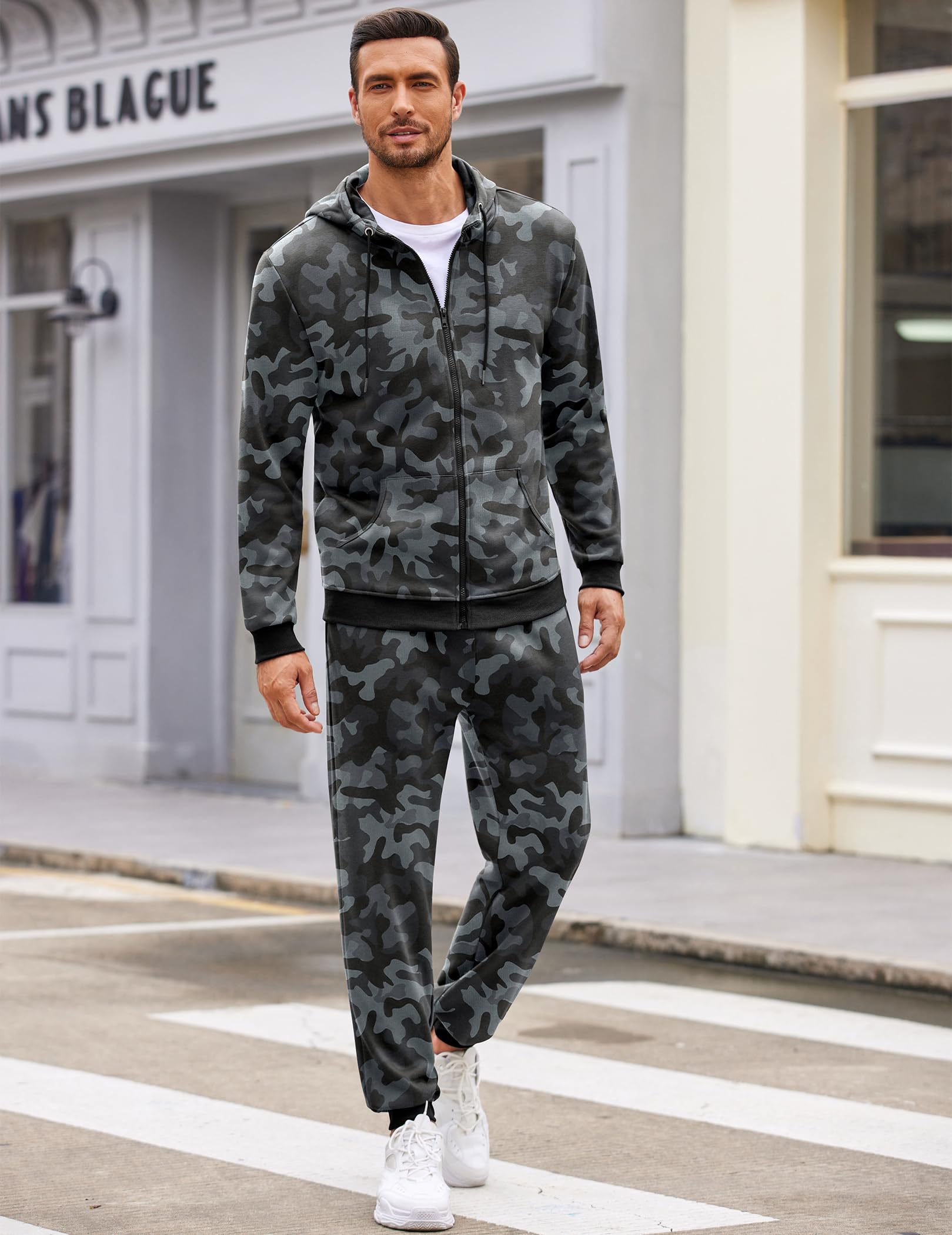 COOFANDY Sweatsuits for Men 2 Piece tracksuit Sets Full Zip Hoodie Sweatpants for Men Casual Sports Jogging Suits S-4XL