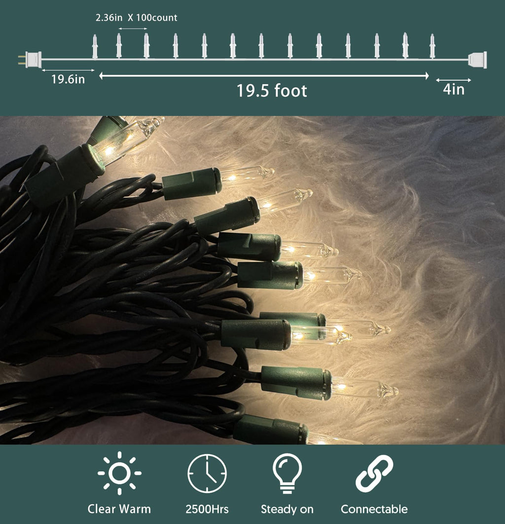 HISHINY Christmas Lights 100 Count Pink Christmas Tree String Lights with Green Wire for Outdoor Indoor Christmas Decorations Wedding Decorations Valentines Day Decor,UL Certified (21feet)