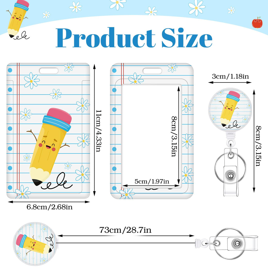 3 Set Badge Holder Retractable Reel Bloom ID Badge Holders with Clip Cute Name Badge Holders for Teacher Nurse Doctor Student Office Workers