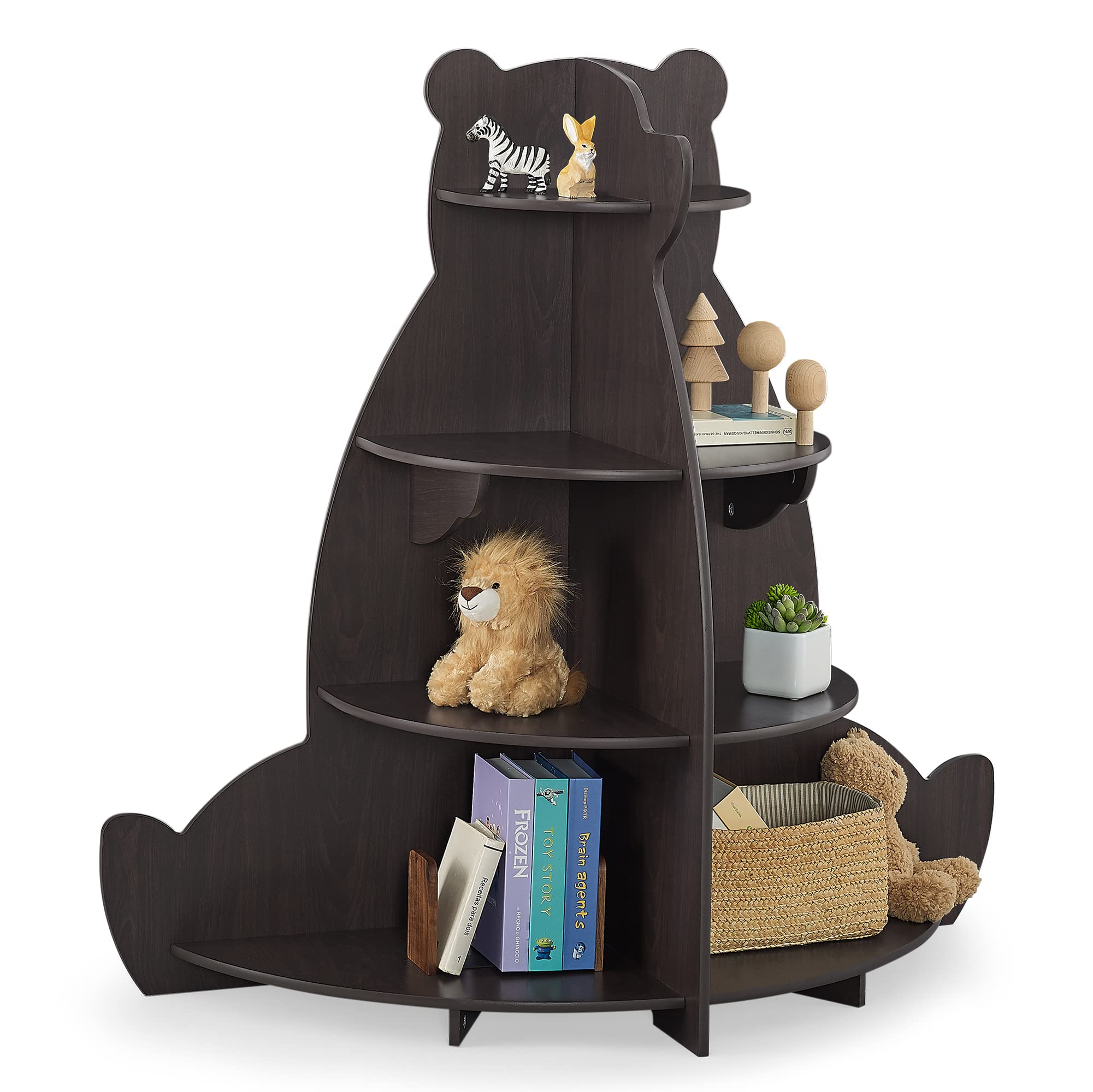 Delta Children Bear Bookcase - Greenguard Gold Certified, Crafted Walnut