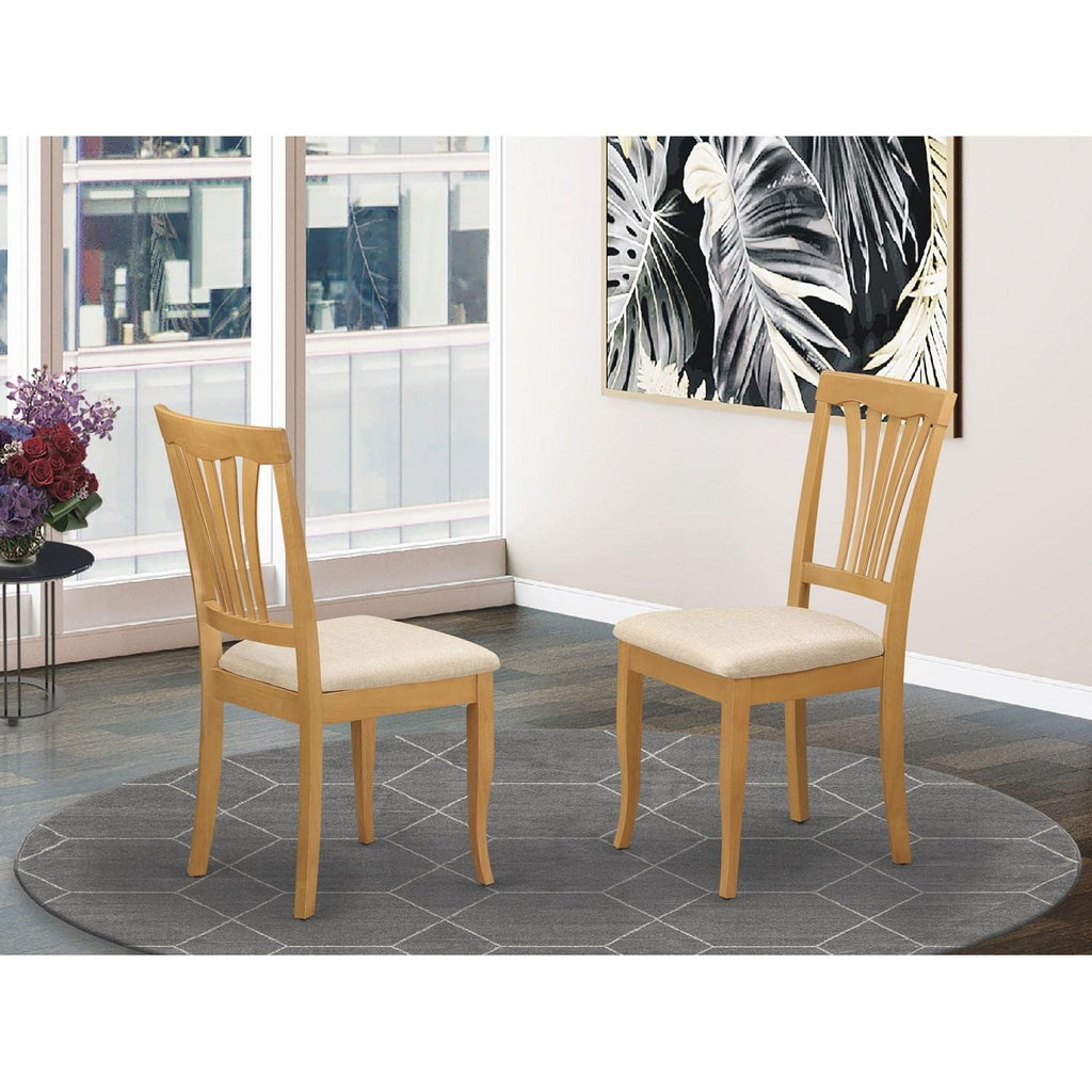 East West Furniture AVC-BLK-W Avon Dining Room Chairs - Slat Back Solid Wood Seat Chairs, Set of 2, Black & Cherry