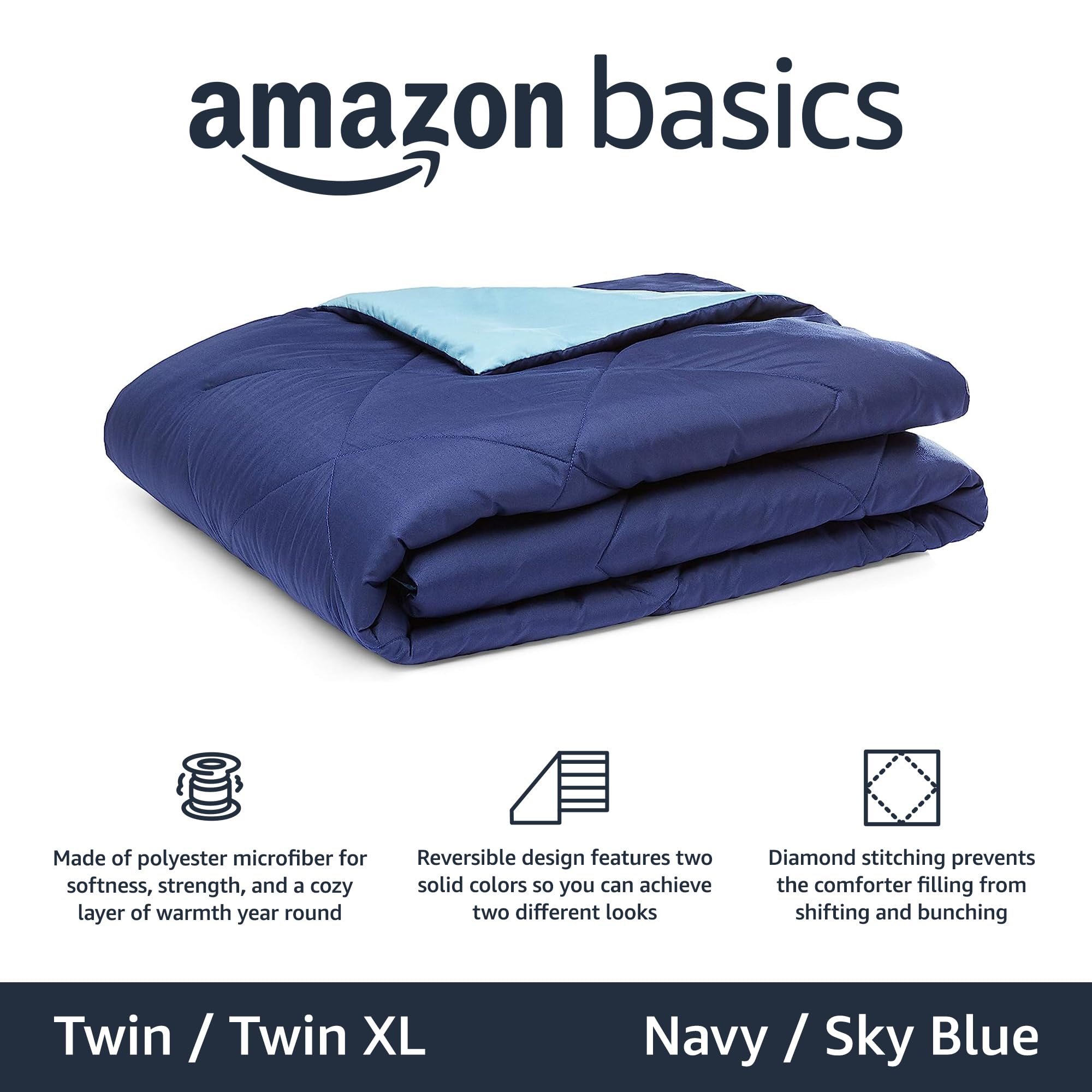 Amazon Basics Reversible Lightweight Microfiber All Season Comforter Blanket, Twin/Twin XL, Burgundy/Grey (Pack of 2)