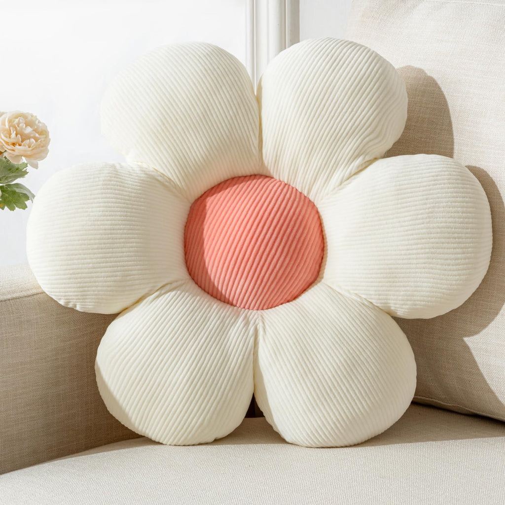 Flower Pillow, Blue Throw Pillows Cute Daisy Decorative Pillow Cushion Seating Home Decorative for Bed, Sofa, Couch