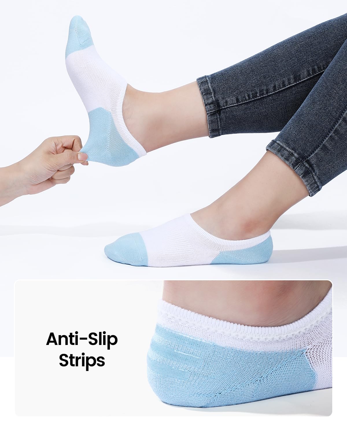 IDEGG No Show Socks Women 10 Pairs Low Cut Anti-Slid Novelty Athletic Casual Invisible Liner Socks