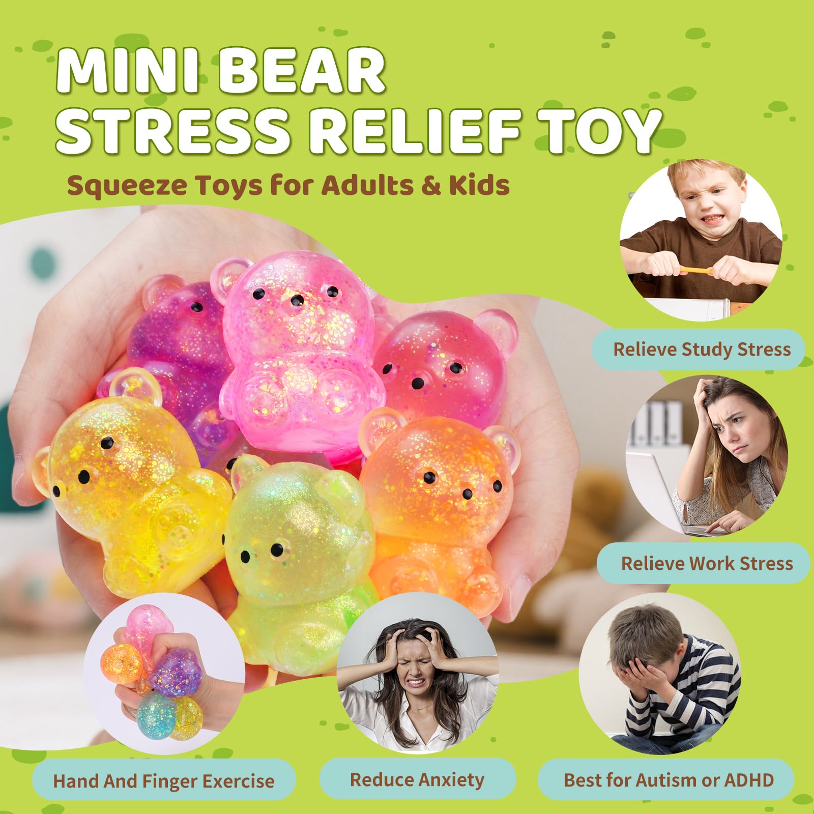 24 Pack Slow Rising Ice Cube Squishy Stress Balls，Stress Cube for Adults Kids , Bulk Taba Squish Fidget Toys, Square Squeeze Toy for Classroom Prizes, Mini Nice Cube Squishy for Party Favors