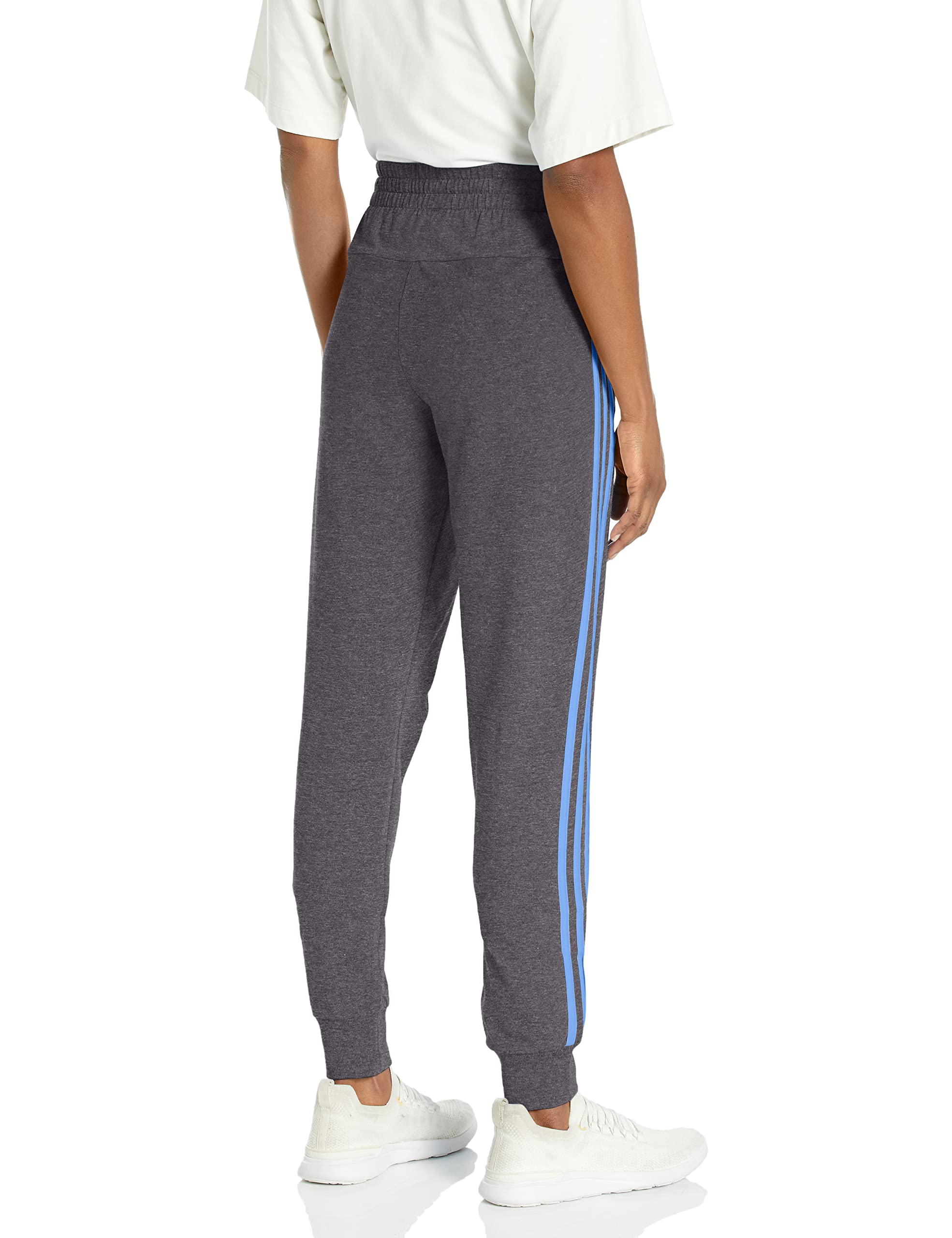 adidas Womens 3-Stripes Drawstring Sweatpants Training Casual - Black