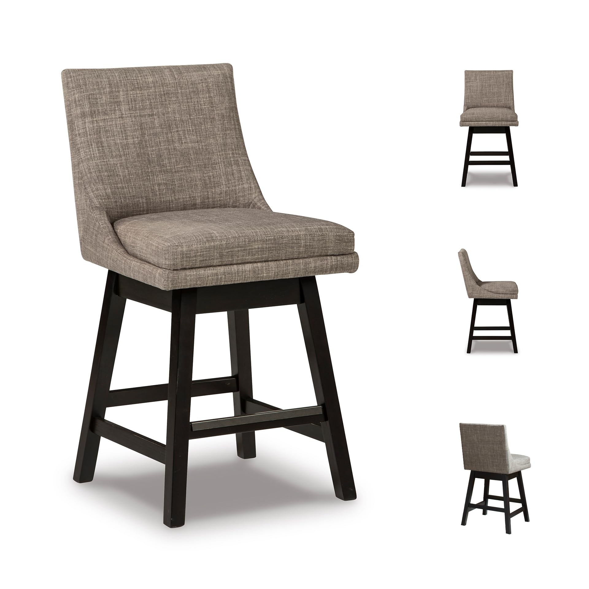 Signature Design by Ashley Tallenger Upholstered Counter Height Barstool, Set of 2, Beige