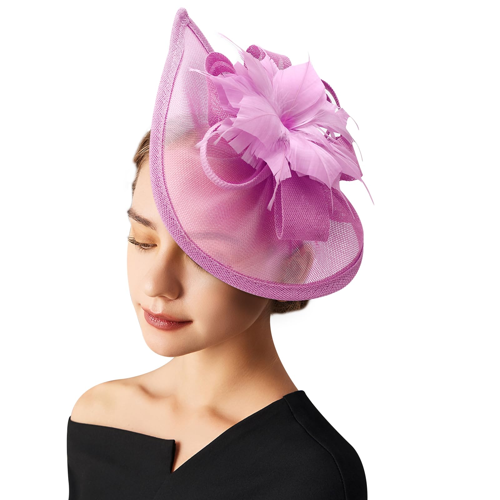 AQOKKA Women Fascinators Hats Flower Fascinators with Headband and Clip Tea Party Headwear for Women and Girls
