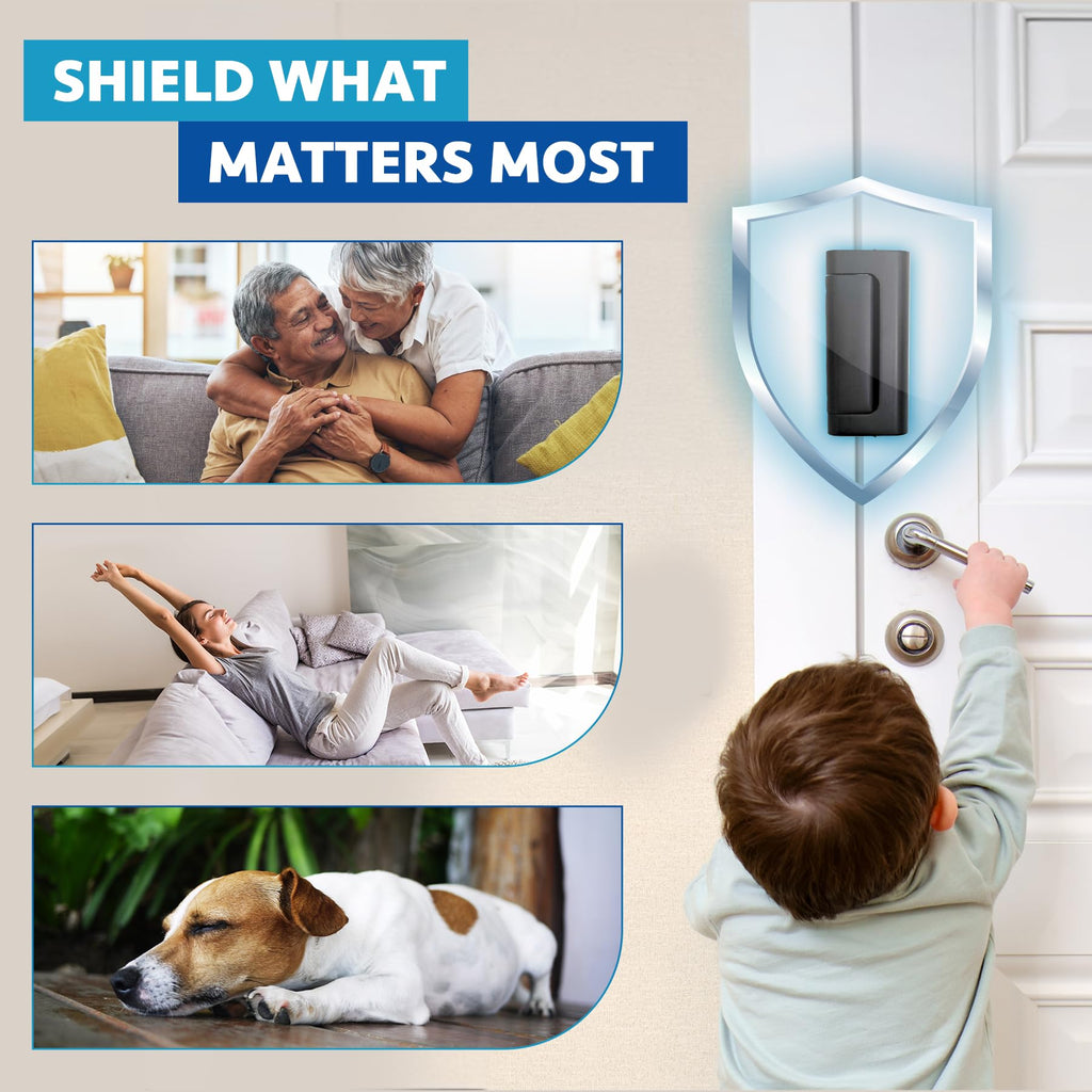 Dwell+Good Door Locks (2-Pack) - Easy To Install Aluminum Home Security Door Locks for Front Door - Child Proof Door Lock for Kids Safety - Withstand 800 lb of Force & Tamper Proof Top Door Lock Latch